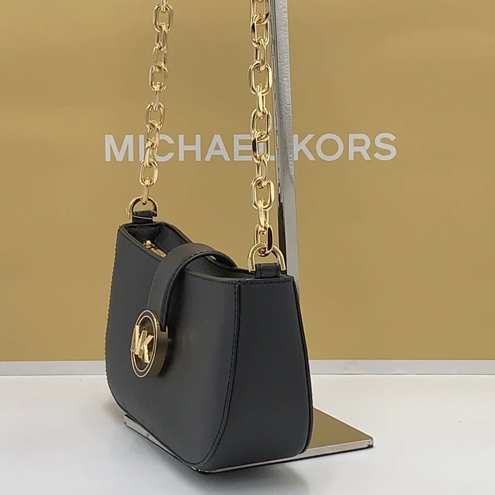 MICHAEL KORS Carmen Small Shoulder Pochette Bag Black NWT